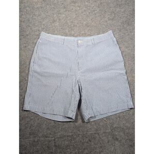 Brooks Brothers Shorts Mens 40 Blue White Striped Seersucker Preppy Pockets